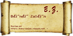 Bánó Zalán névjegykártya
